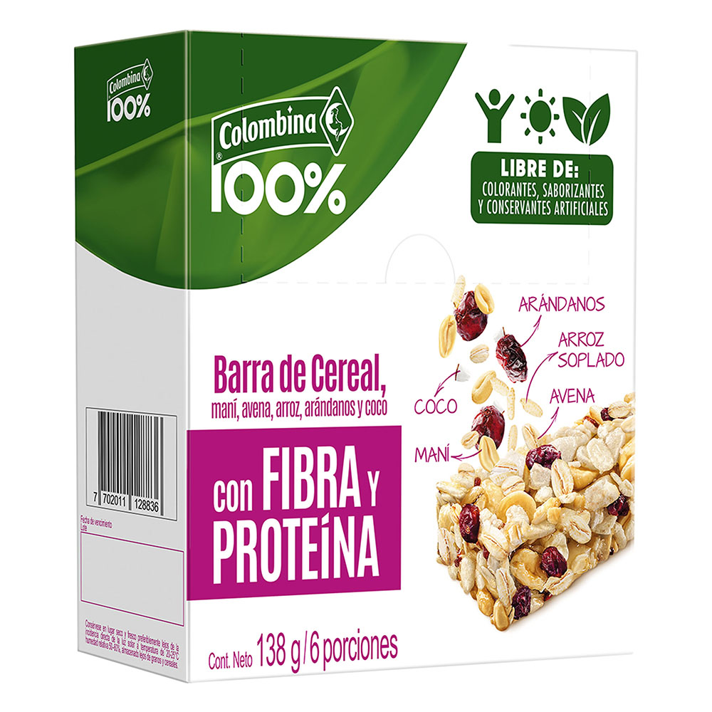 Barra de cereal tosh lyne sin azucar 138 gr