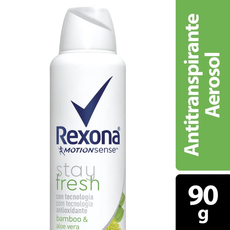 Rexona Mujer Antitranspirante Aerosol Stay Fresh Bamboo y Aloe Vera, 150 ml  –