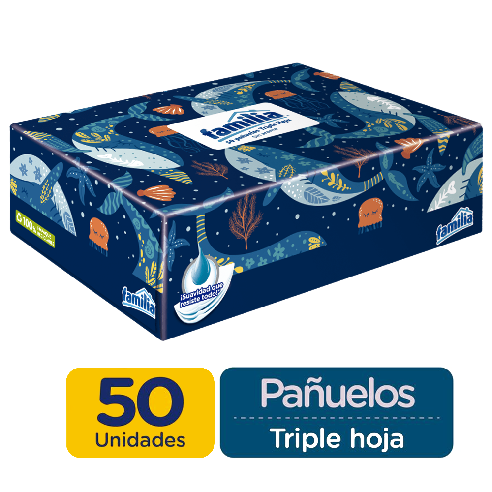 Santher Kiss Pañuelos De Papel De Hojas Dobles - Caja de 50 unidades