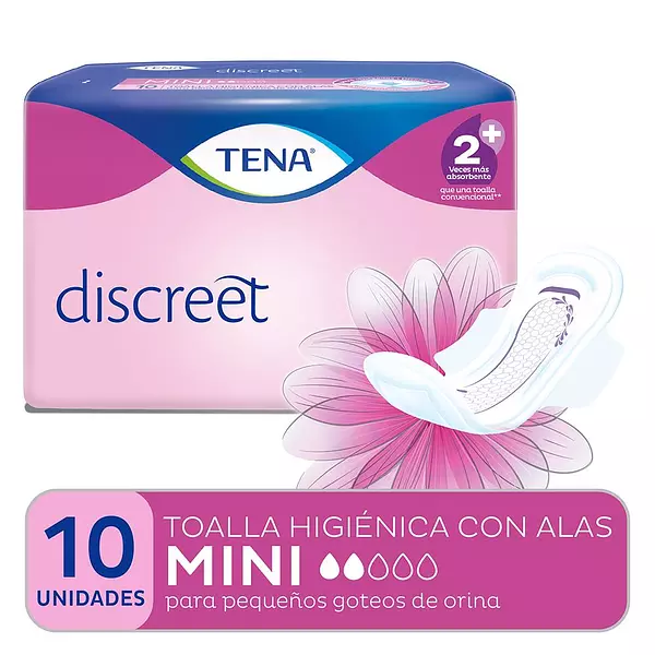 Protector Tena Mujer Mini Alas X10 Unds