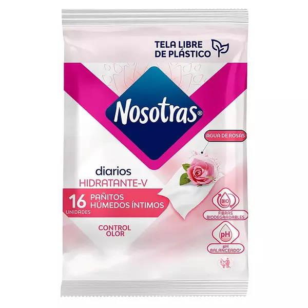 Paño Húmedo Íntimo Nosotras Agua Rosas X 16 Unds