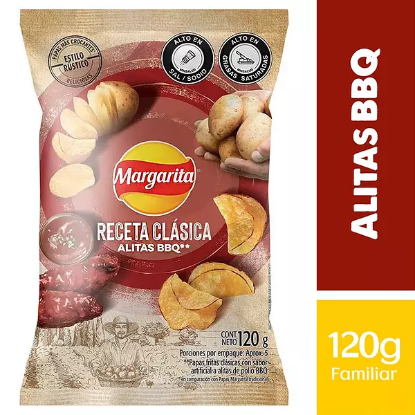 Papas Margarita Receta Clásica Alitas Bbq 120 G