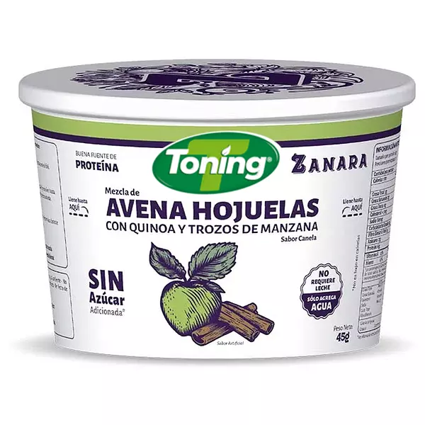 Avena Toning Zanara Hojuelas Canela 45g