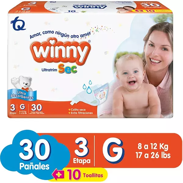 Pañal Winny Ultratrim Sec Etapa 3 30 Unidades