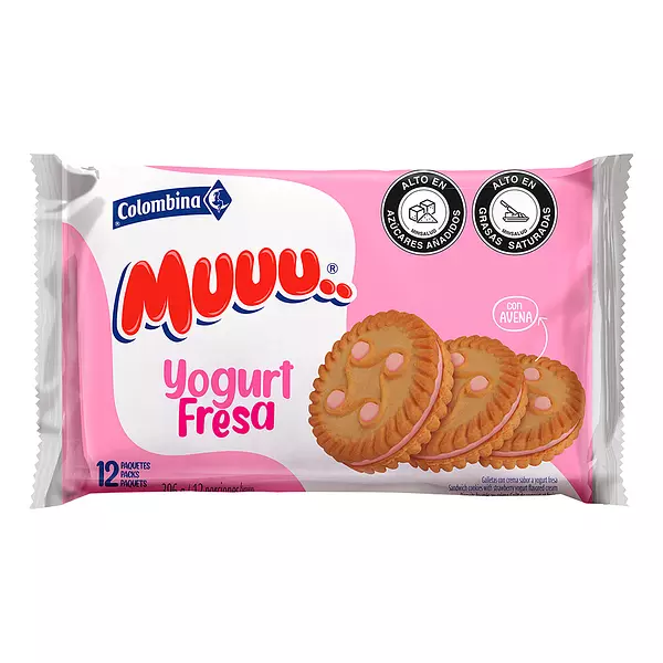 Galleta Muuu Cremada Yogurt Fresa X 396g