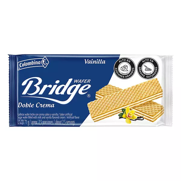 Galleta Wafer Bridge Leche Vainilla X 71g