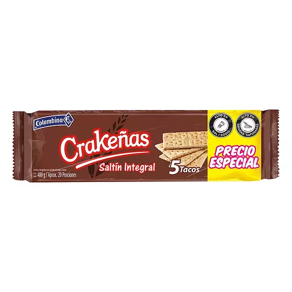 Galleta Crakeñas Saltin Integral X 480g