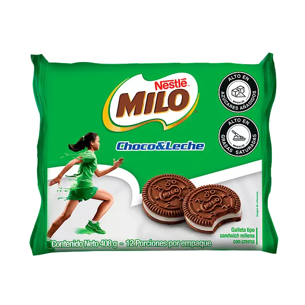 Galletas Milo Choco Leche 12 Unidades 408g