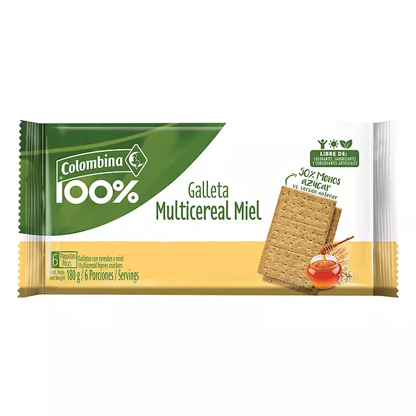 Galleta Colombina 100% Multicereal Miel 180g