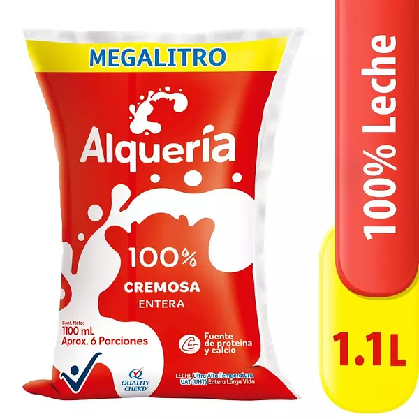 Leche Uht Alquería Entera 1,1 Lt