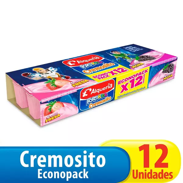 Yogurt Fortikids Fresa/Mora 95 G X12 Unds