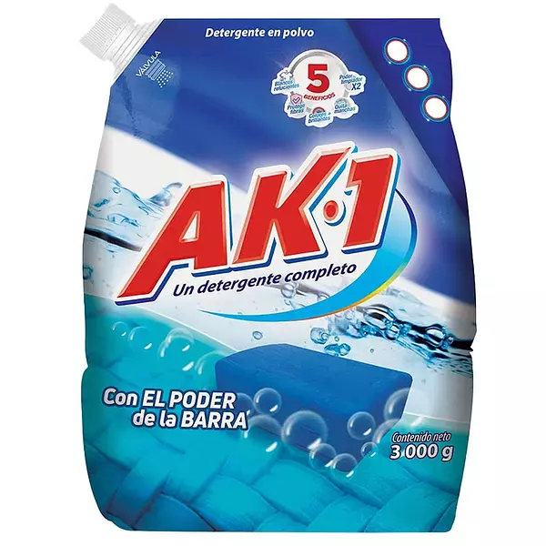 Detergente Ak1 En Polvo Poder Barra X3000g