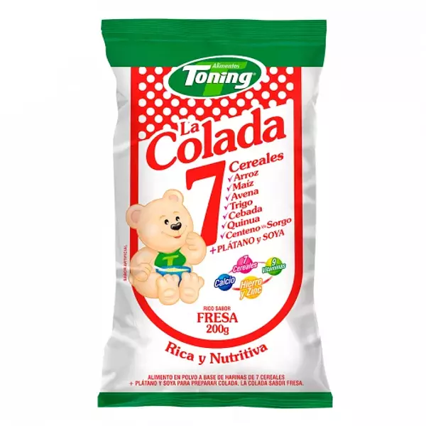 Colada Toning 7 Granos Fresa 200g