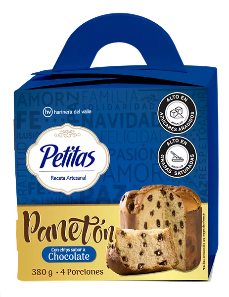 Panettone Petitas Con Chips De Chocolate X380gr