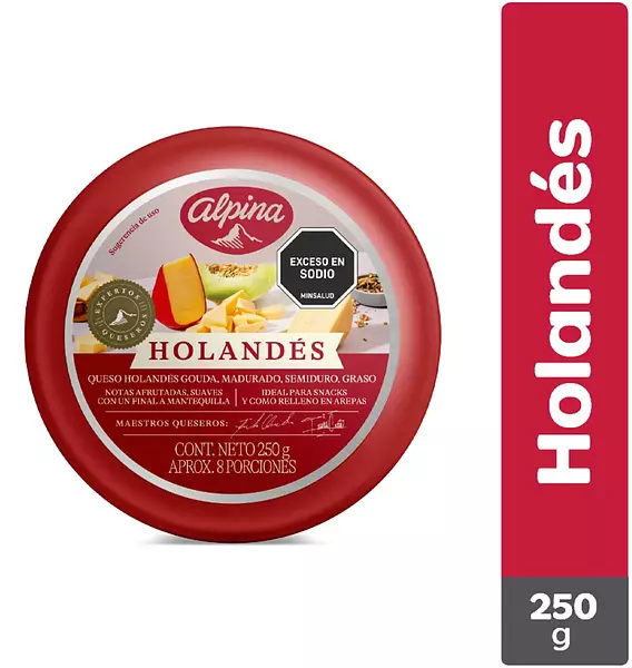 Queso Holandés Alpina Bloque 250 G