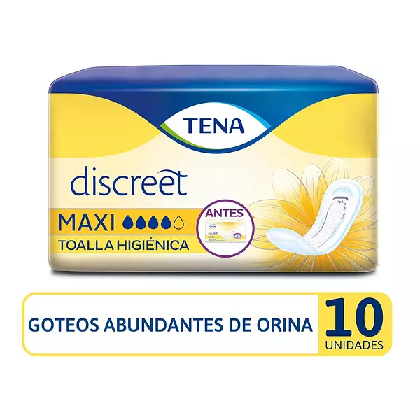 Toalla Higiénica Tena Discreet Maxi X 10 Unidades