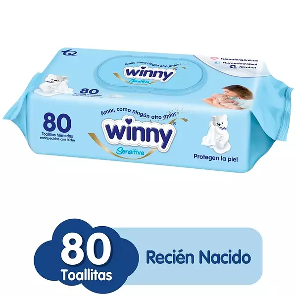 Toallitas Húmedas Winny Recién Nacido X 80 Unidades