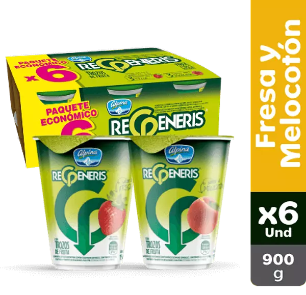 Regeneris Alpina Trozos Fresa Y Melocotón 6 Unidades X150 G