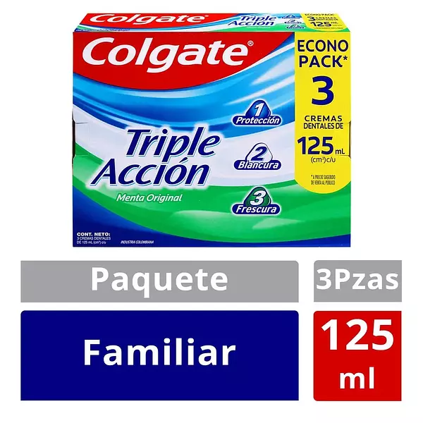 Crema Dental Colgate Triple Acción 3 Unidades X125ml C/U