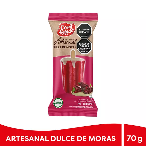 Helado Artesanal Mora Leche Condensada 70 Gr