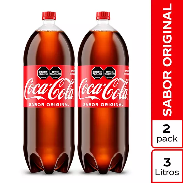 Gaseosa Coca Cola Sabor Original 2und X 3 Litros