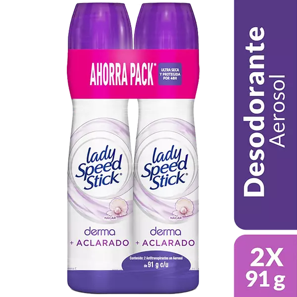 Desodorante Lady Speed Stick Aerosol Derma+Aclarado 2und X91