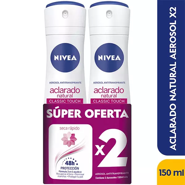 Desodorante Nivea Spray Aclarado 150 Ml X2 Unds