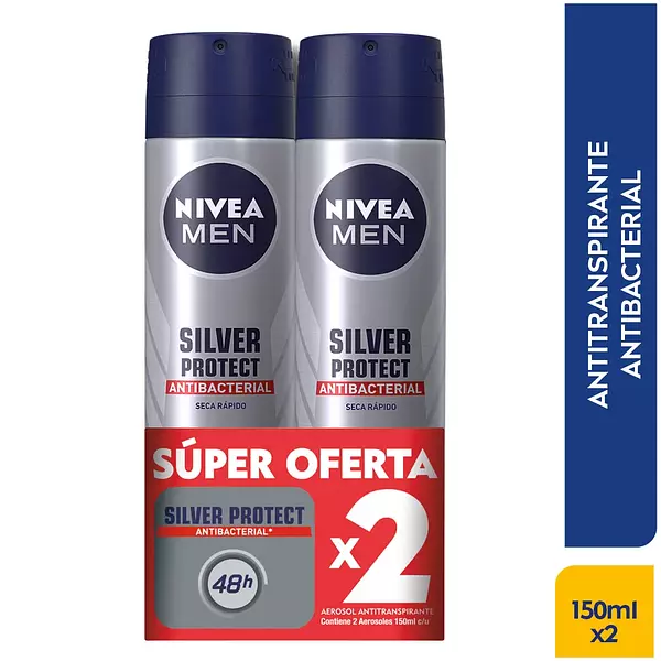 Desodorante Nivea Silver Protect Spray 150ml X2 Unds