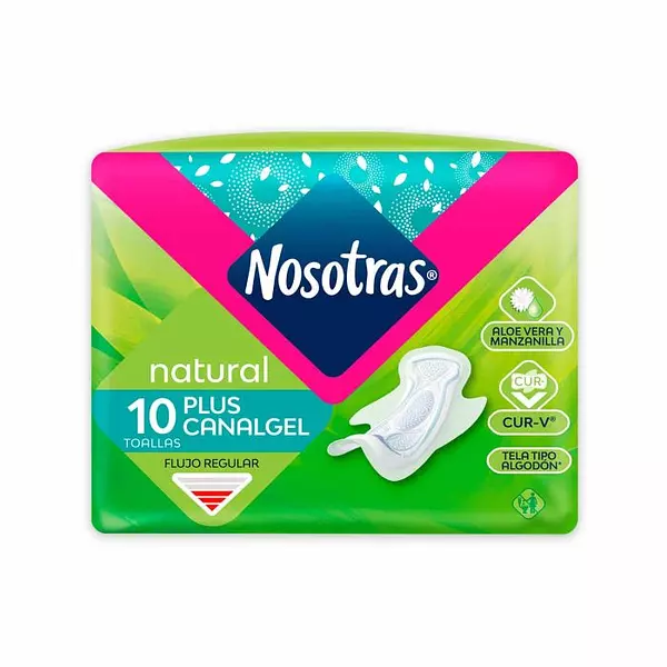 Toalla Higiénica Nosotras Plus Canalgel X 10 Unidades