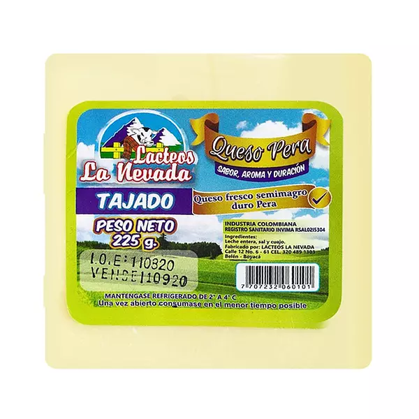 Queso Nevada Pera Tajado X225g