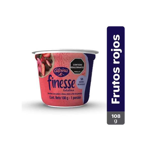 Gelatina Finess X108 Frutos Rojos