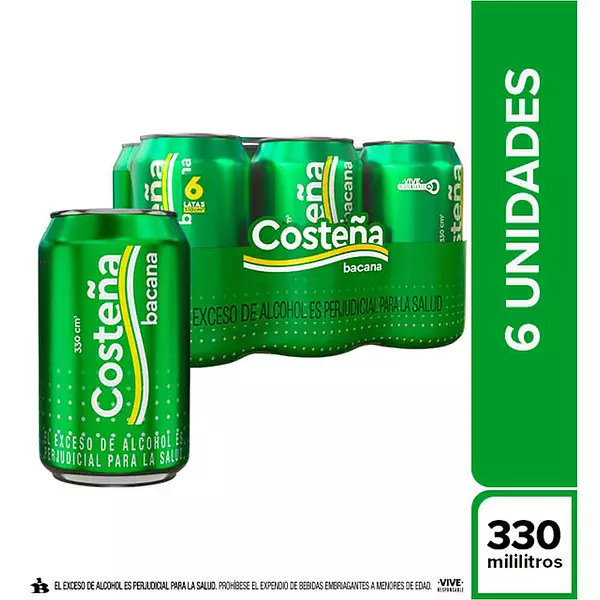 Cerveza Costeña Bacana 330ml X 6 Ud