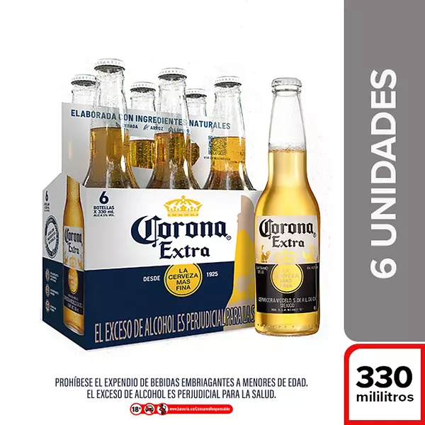 Cerveza Corona Nrb 6 Ud. Por 330 Ml