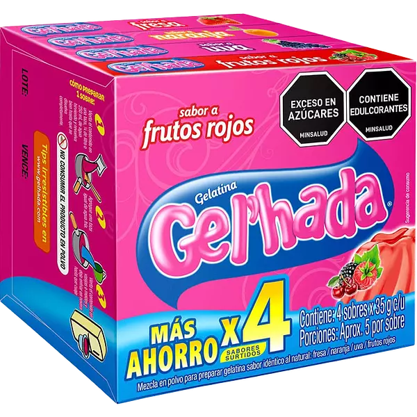 Gelatina Gelhada 4 Unidades X35g C/U