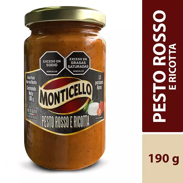 Salsa Pesto Rosso E Ricotta Monticello 190 Gr