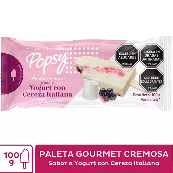 Paleta Popsy Yogurt Cereza X 100 Gr