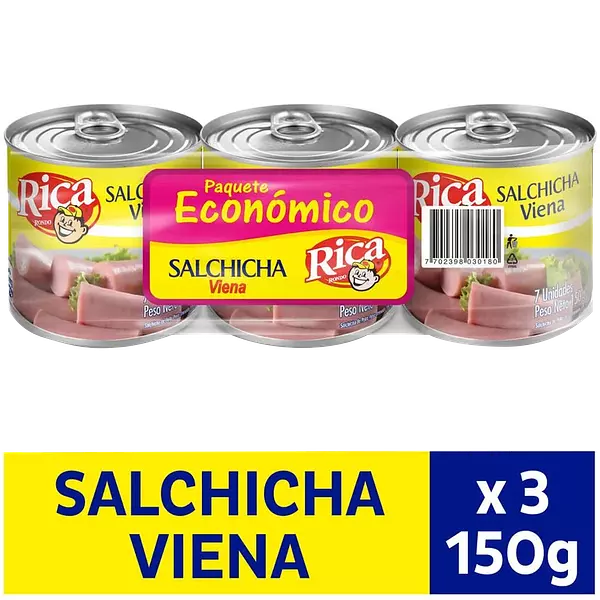 Salchicha Rica Rondo Viena Tripack X150g C/U