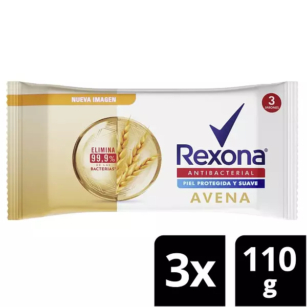 Jabón Rexona Antibacterial Avena 3 Unidades X110gr