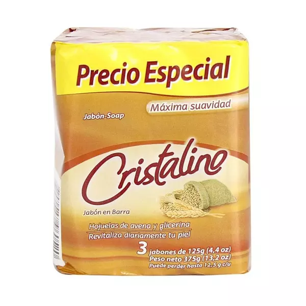 Jabón Cristalino Avena P 3 Unidades X 125gr