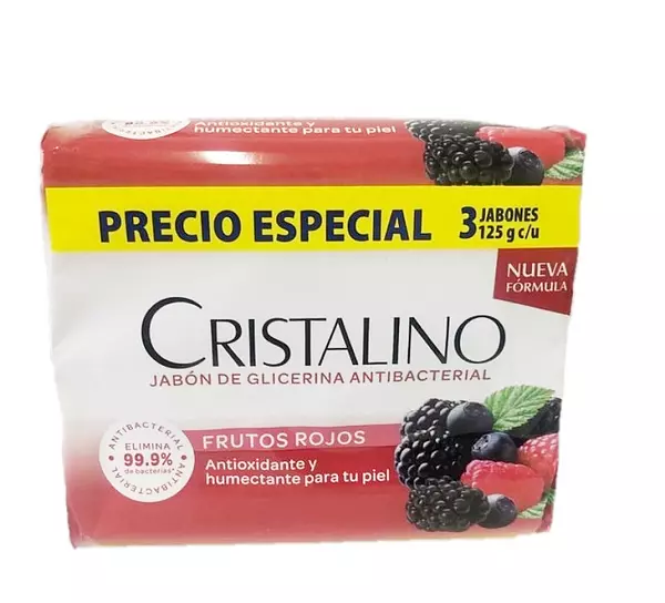 Jabón Cristalino Frutos Rojos P 3 Unidades X 125gr