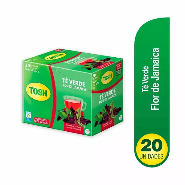 Te Tosh Verde Flor De Jamaica 20 Sobres X 24 Gr