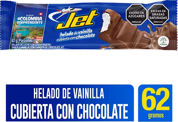 Paleta Jet Vainilla Cubierta De Chocolate 62 Gr