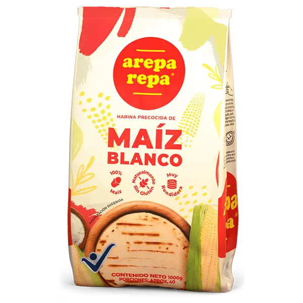 Harina Maiz Blanco Arepa Repa X1000gr