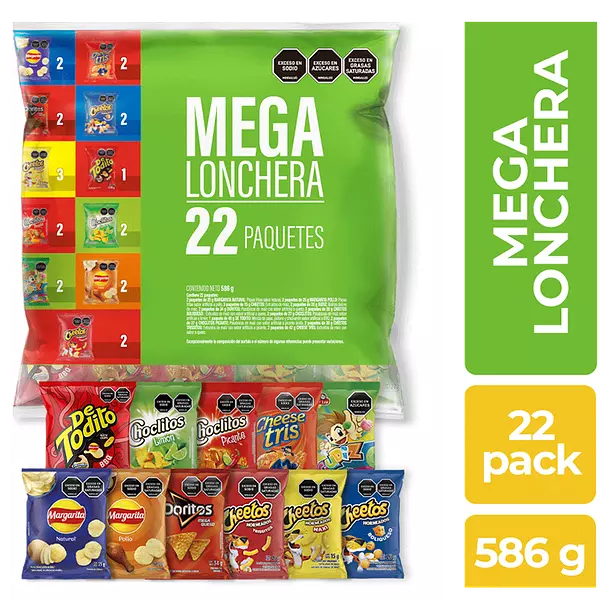 Mega Lonchera Fritolay Surtida 22 Unidades X586g