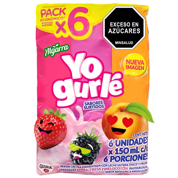 Yogurle Algarra Surtido Bolsa X 150 Ml X 6 U.