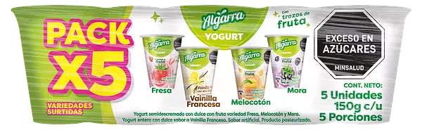 Yogurt Algarra Surtido Vaso X150 Gr 4x5 U.