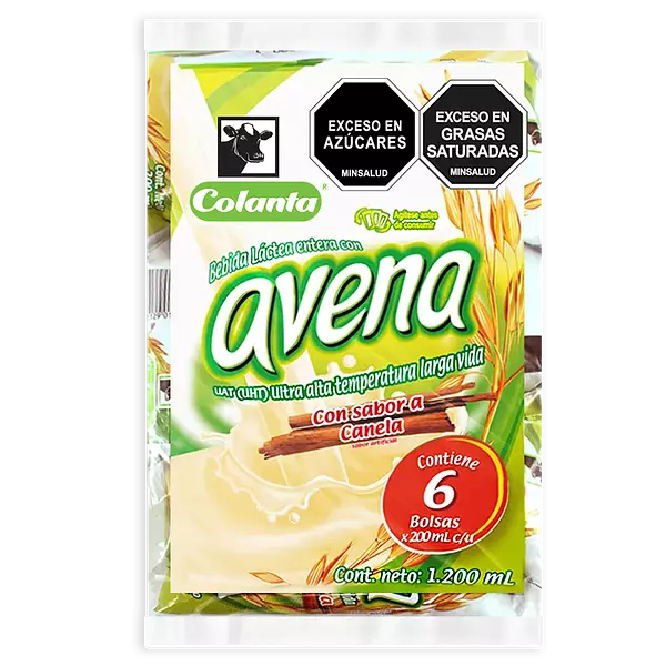 Avena Colanta Canela Bolsa 6 Unidades X200ml C/U