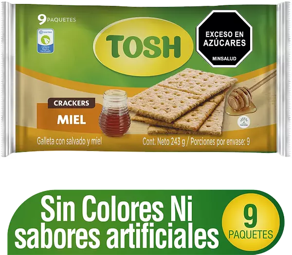 Galleta Tosh Miel 9 Unidades 243gr