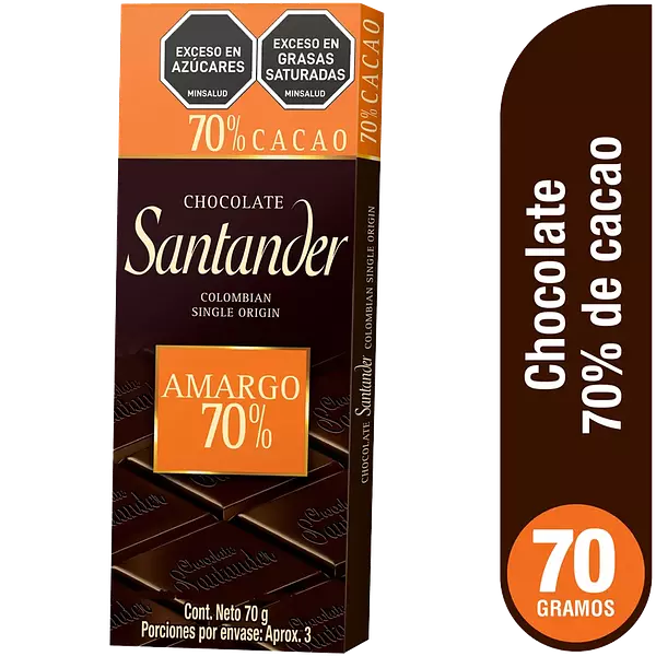 Chocolatina Santander 70% Cacao X70g