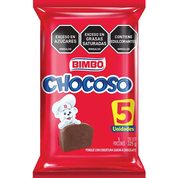 Ponqué Chocoso Bimbo 5 Unidades X325g